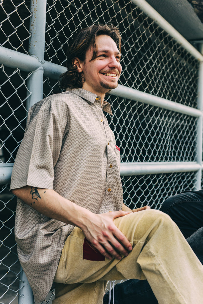 ENDLESS PATTERN - BUTTON UP SHIRT - SANDSTONE