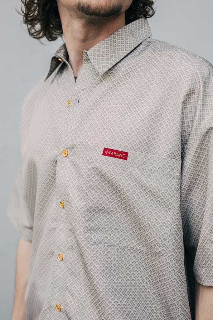 ENDLESS PATTERN - BUTTON UP SHIRT - SANDSTONE