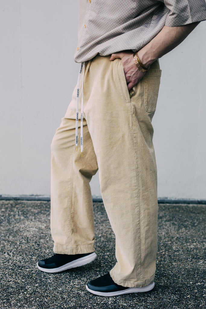 CORDUROY STRAIGHT LEG PANTS CREAM - Main Image