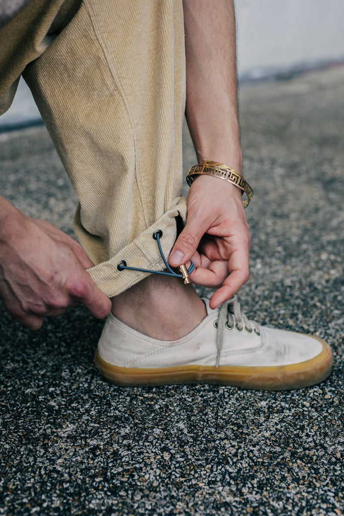 CORDUROY - STRAIGHT LEG PANTS - CREAM