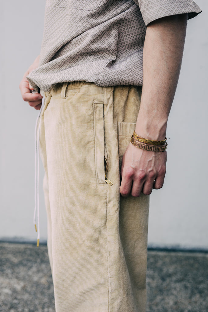 CORDUROY - STRAIGHT LEG PANTS - CREAM