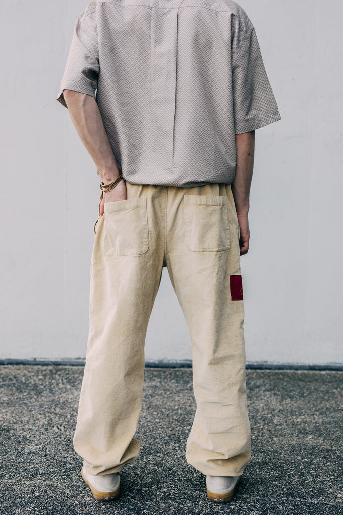 CORDUROY - STRAIGHT LEG PANTS - CREAM