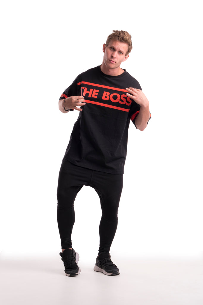 THE BOSS - TEE - (BLACK/RED)